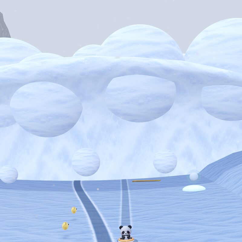 A rolling avalanche wave chasing a rider down the slope
