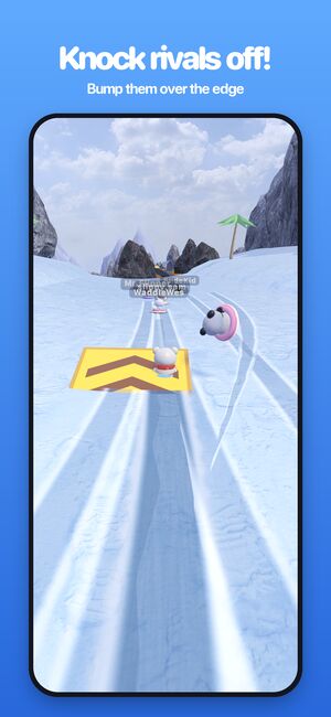 Screenshot: knock rivals off on the glacier