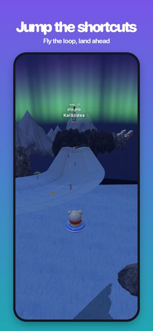 Screenshot: jump the shortcuts under the aurora