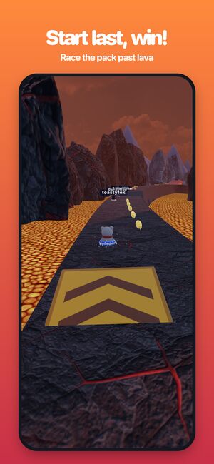 Screenshot: start last and win in the lava gorge